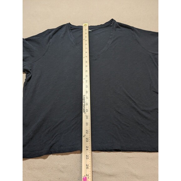Madewell Women's Simple Short Sleeve V Neck Basic Black T-Shirt Size 2X - Picture 8 of 8